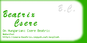 beatrix csere business card